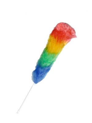 Feather duster Rainbow with fixed handle 65cm