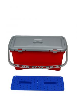 Flat mop bucket, 22L red with lid and sieve 10pcs