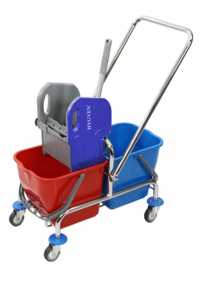 Double mop trolley 2x17L with down press wringer