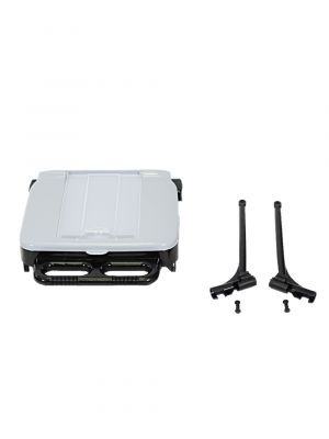 Plastic trolley waste bag holder including lid