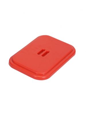 Deksel kunststof v. afvalzakhouder 120 ltr. rood.  Voor materiaalwagen J1, J2, J4