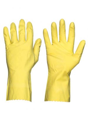 Huishoudhandschoen met katoenvoering VLX (M) 12x12 paar geel