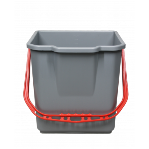Emmer 18L grijs met rood hengsel
