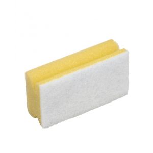 Schuurspons geel met handgreep en witte pad