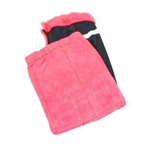 Red microfiber cleaning mitts with lining 10pcs