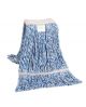 Strengenmop katoen blauw/wit met band en geluste strengen, 350 gram