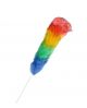 Plumeau regenboog met vaste steel 65cm