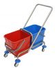 Rolemmer 2x17 liter RVS met duwbeugel, Excl. pers