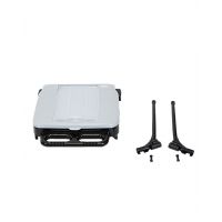 Plastic trolley waste bag holder including lid