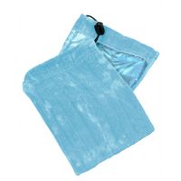 Blue microfiber cleaning mitts with lining and drawstring 10pcs