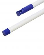 White coated metal handle of 140cm with french threaded fitting