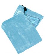 Blue microfiber cleaning mitts with lining and drawstring 10pcs