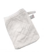 White microfiber glass cleaning mitts with quilted lining 10pcs