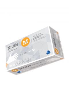 Glove nitrile white 3.5gr (M) 10x100pcs