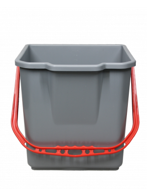 Bucket 18L grey with red handle