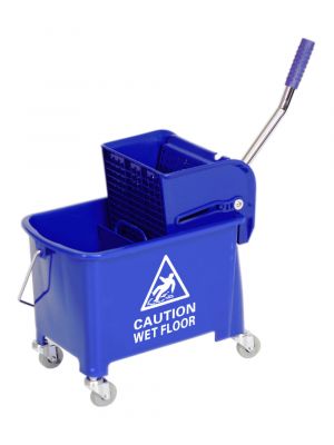 Single mop trolley with two compartments