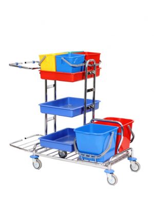 Cleaning trolley J4 chromed