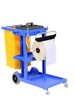 Industrial cleaning trolley blue