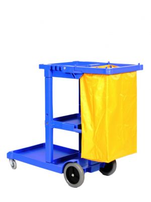 Industrial cleaning trolley blue