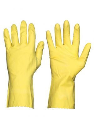 Huishoudhandschoen met katoenvoering VLX 12x12 paar geel