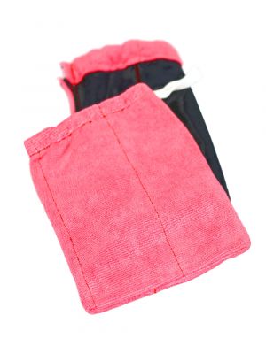Red microfiber cleaning mitts with lining 10pcs