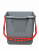 Bucket 25L grey with red handle