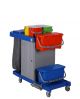 Cleaning cart Hygienic with flat mop buckets